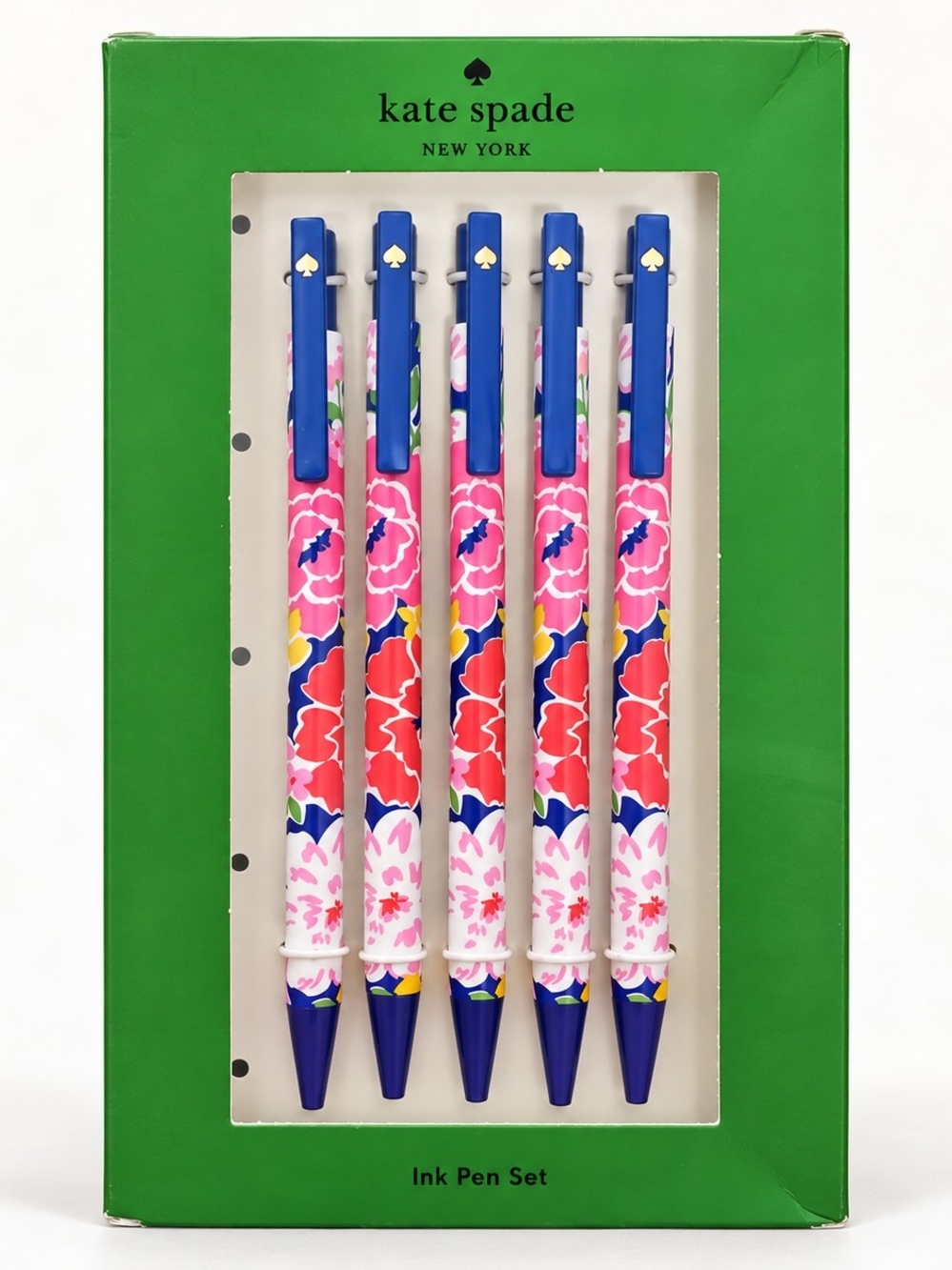 NWT Kate Spade Sunset Blooms Floral Click Pen Set of 5